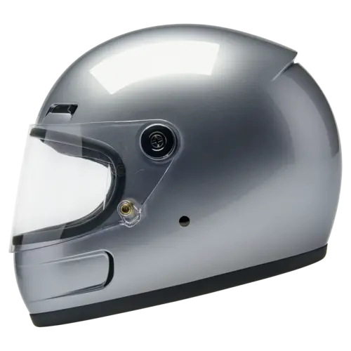 Biltwell Casque Gringo SV Argent Brillant - Coque ABS Légère, Vents Intégrés pour le Confort