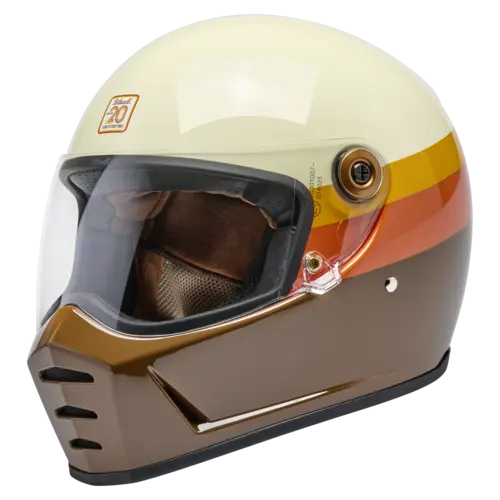 Biltwell Lane Splitter Helmet 20th Anniversary - ECE 06/DOT Approved, Rugged ABS Shell, Limited Edition with Custom Graphics