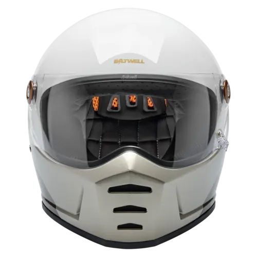 Biltwell Casque Lane Splitter Intersection Or/Argent/Brun - ECE 06 & DOT Approuvé, Coque ABS Robuste, Doublure EPS Ventilée