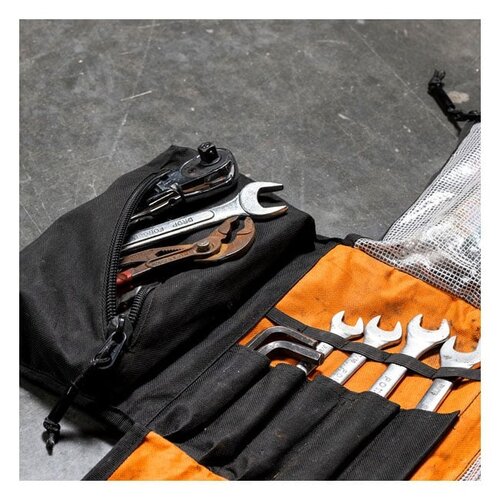 Biltwell Exfil-0 2.0 Trousse à Outils Noir/Orange avec Système MOLLE et Poches Rip-Stop