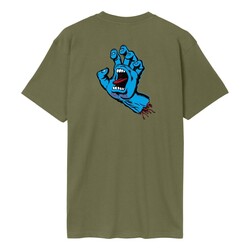 Screaming Hand Chest T-Shirt Deep Olive