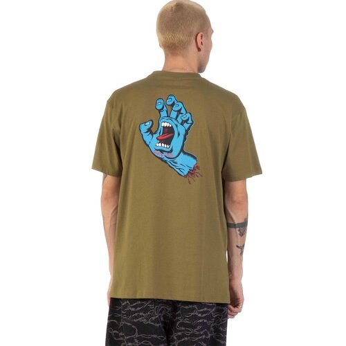 Santa Cruz T-shirt Poitrine Screaming Hand Deep Olive