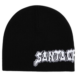 Punk Strip Beanie Schwarz