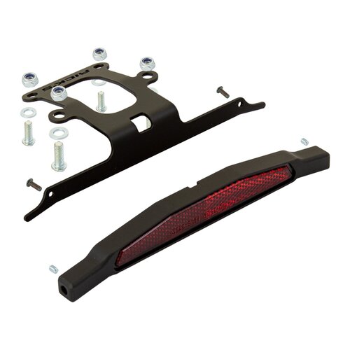 Rick's Motorcycles Atto Blinkerhalter-Set Hinten, Schwarz, Mattschwarz Pulverbeschichtete Edelstahl- und Aluminiumkonstruktion