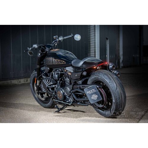 Rick's Motorcycles Atto Rear Turn Signal Bracket Kit, Black, Matte Black Powder Coated Stainless Steel and Aluminum Construction