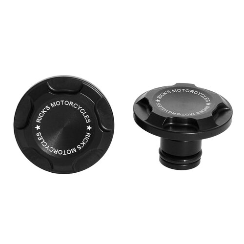 Rick's Motorcycles Kit de Caches Premium Complet Noir avec Caches de Fourche, d'Essieu et de Bras Oscillant Usinés CNC, Bouchon de Radiateur, Molette de Réglage d'Amortisseur et Bague de Roue Avant pour HD Sportster S (RH1250) 2021-2026