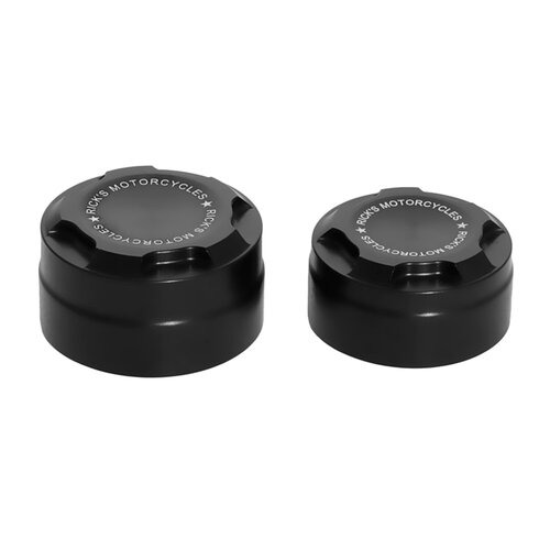 Rick's Motorcycles Komplettes Premium Abdeckungs-Set Schwarz mit CNC-gefrästen Gabel-, Achs- und Schwingenabdeckungen, Kühlerverschluss, Stoßdämpfer-Einstellknopf und Vorderradbuchse für HD Sportster S (RH1250) 2021-2026