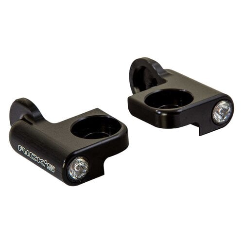 Rick's Motorcycles Bar-End Turn Signal Kit Atto Integral Matte Black CNC Machined Aluminum Brackets with Pre-Installed Kellermann Turn Signals