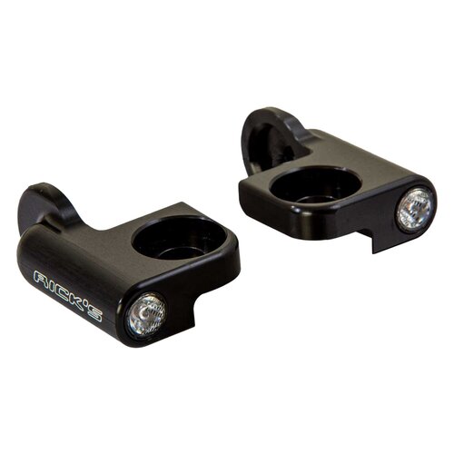 Rick's Motorcycles Kit Clignotants d'Extrémité de Guidon Atto Integral Noir Mat Supports en Aluminium Usinés CNC avec Clignotants Kellermann Préinstallés