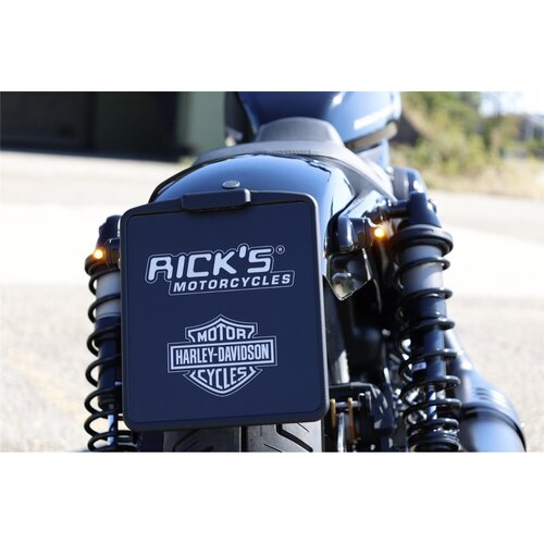 Rick's Motorcycles Zentraler Kennzeichenhalter Schwarz - Mattschwarz Pulverbeschichteter Stahlersatz Für Originale Hinterkotflügelmontage