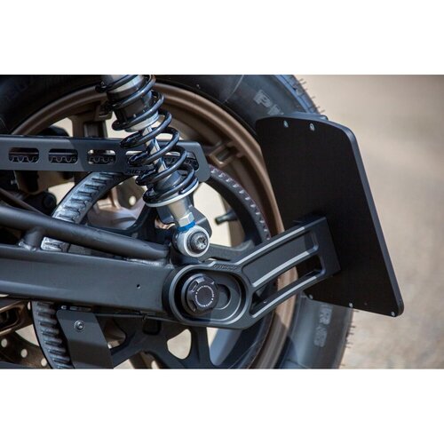 Rick's Motorcycles Kentekenplaathouder Zijbevestiging Zwart - Mat Zwart Poedercoating met Montagemateriaal