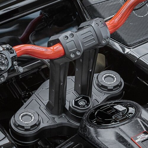 Rick's Motorcycles Clubstyle Touring Riser Kit 8.5" Black Anodized Aluminum With Triple Tree Cover