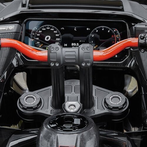 Rick's Motorcycles Clubstyle Touring Riser Kit 10" Schwarz - CNC-gefrästes Aluminium mit integrierten Kabelkanälen und Torque Bar-Klemmung