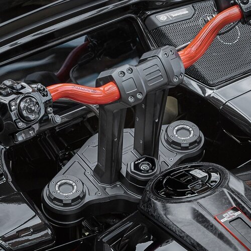 Rick's Motorcycles Clubstyle Touring Riser Kit 11.5" Zwart - 1-1/4" Klem, CNC Aluminium, Geïntegreerde Kabelkanalen