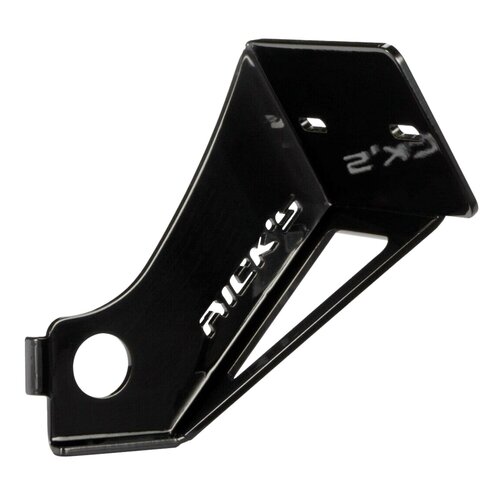 Rick's Motorcycles Side Mount License Plate Kit Short Black - Gloss Black Powder Coated Stainless Steel with LED Light for 18x20 cm Plates
