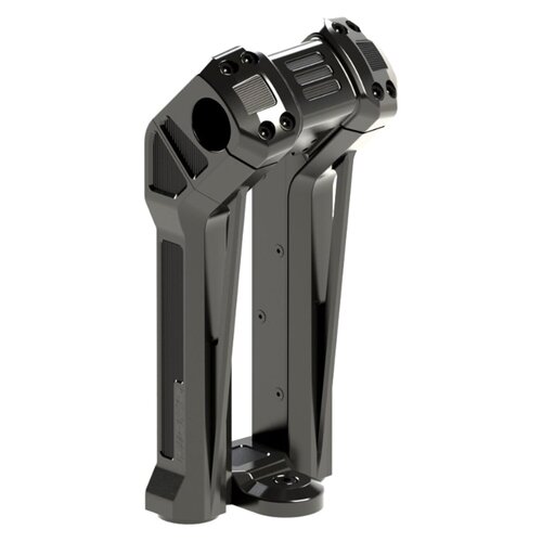 Rick's Motorcycles Clubstyle Pullback Riser Kit 10" Schwarz Eloxiert mit 1-1/4" Lenkerklemmung