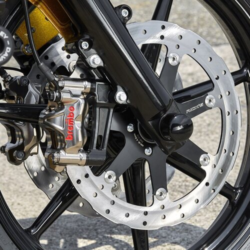 Rick's Motorcycles Clubstyle Adaptateur d'Étrier de Frein Radial Avant Gauche 330mm (13") Disque Noir