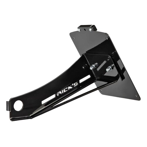 Rick's Motorcycles Black Side Mount License Plate Kit with LED Lighting for 21 x 17 cm Plates