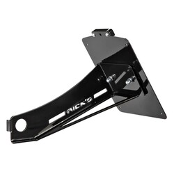 Side Mount License Plate Kit Black with Adjustable Base Plate and LED Lighting for Swiss 18x14 cm Plates