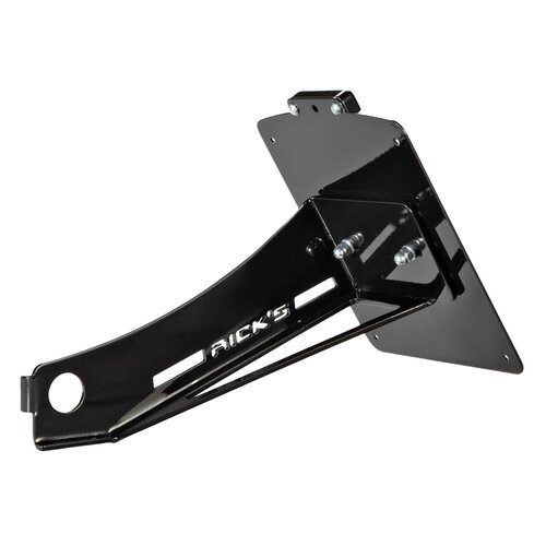 Rick's Motorcycles Kennzeichenhalter-Set Seitenmontage Schwarz mit verstellbarer Grundplatte und LED-Beleuchtung für Schweizer 18x14 cm Kennzeichen