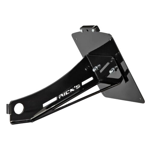 Rick's Motorcycles Side Mount License Plate Bracket Black - Gloss Black Powder Coated Stainless Steel for 18x20 cm German License Plates