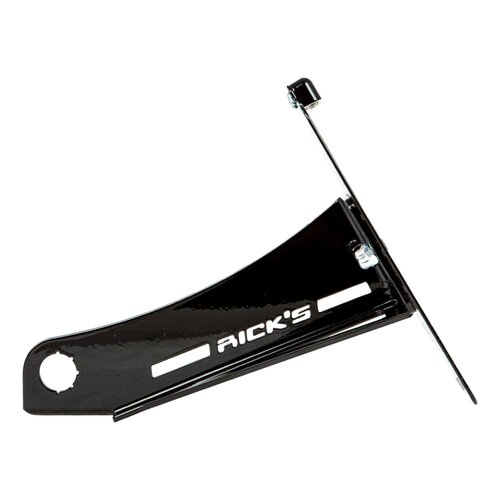 Rick's Motorcycles Support de Plaque d'Immatriculation Latéral Noir avec Éclairage LED de Plaque - Acier Inoxydable Thermolaqué Noir Brillant pour Plaques d'Immatriculation Allemandes 18x20 cm