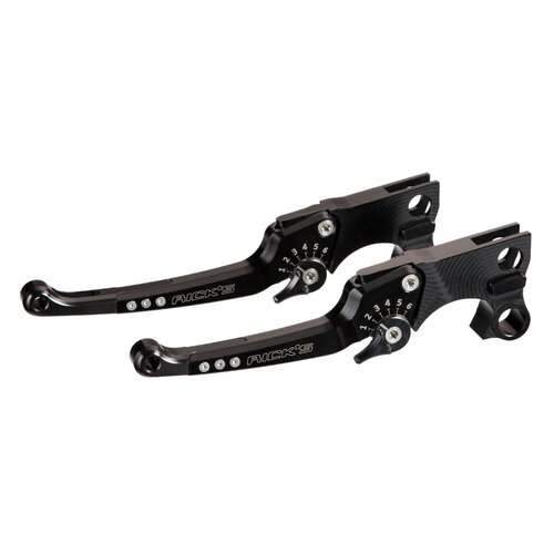 Rick's Motorcycles Good Guys Kit Leviers Frein & Embrayage en Aluminium Usiné CNC Noir, Réglable sur 6 Positions
