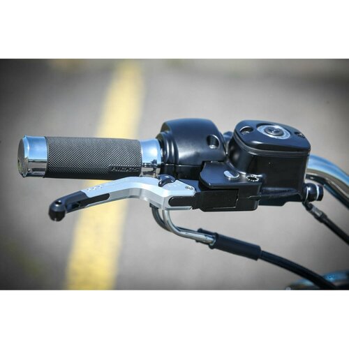 Rick's Motorcycles Kit de leviers de frein et d'embrayage Good Guys Noir/Argent anodisé, réglable sur 6 positions, usiné CNC en aluminium massif