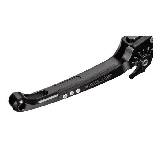 Rick's Motorcycles Good Guys 6-Step Adjustable Brake & Clutch Lever Set - Black Anodized Billet Aluminum