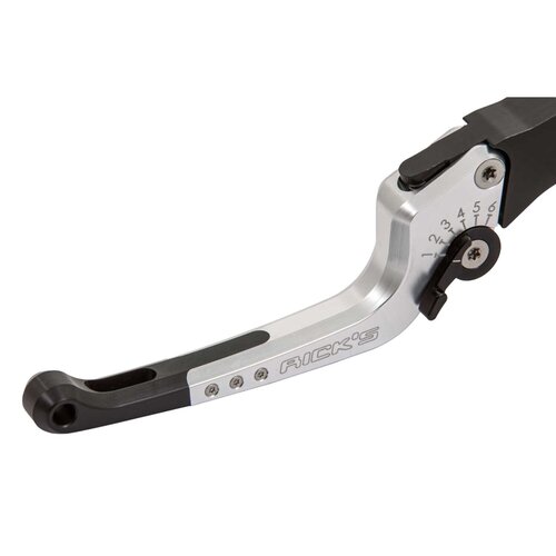 Rick's Motorcycles Good Guys 6-Step Adjustable Brake & Clutch Lever Set Black/Silver Anodized CNC Billet Aluminum