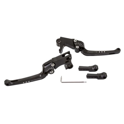 Rick's Motorcycles Good Guys Kit Leviers de Frein et Embrayage Réglables 6 Positions Noir Anodisé en Aluminium Billette