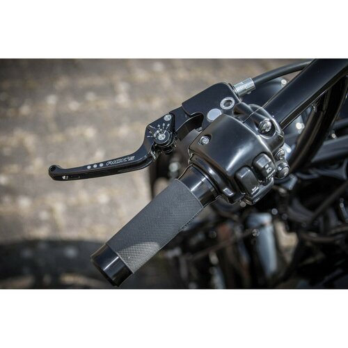 Rick's Motorcycles Good Guys 6-Traps Instelbare Rem- & Koppelingshendelset - Zwart Geanodiseerd Gefreesd Aluminium