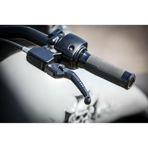 Rick's Motorcycles Good Guys 6-Traps Instelbare Rem- & Koppelingshendelset - Zwart Geanodiseerd Gefreesd Aluminium