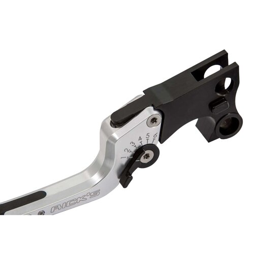 Rick's Motorcycles Good Guys 6-Step Adjustable Brake & Clutch Lever Set with Bolt-On Lever Ends, Black/Silver Anodized