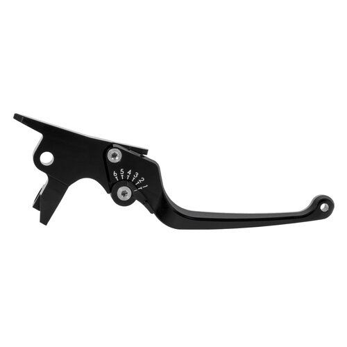 Rick's Motorcycles Classic Brake & Clutch Lever Set Black, 6-Step On-The-Fly Adjustable, CNC Machined