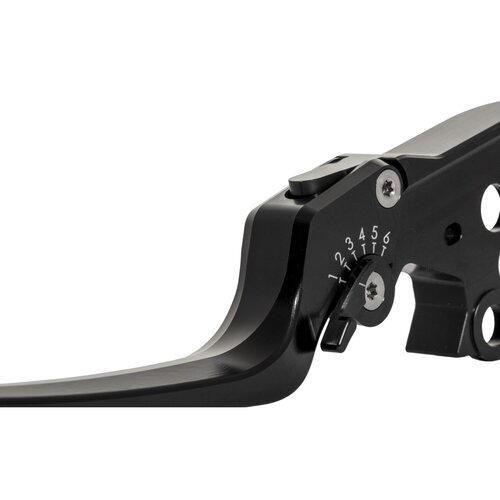 Rick's Motorcycles Classic Rem- & Koppelingshendelset Zwart, 6-Staps On-The-Fly Verstelbaar, CNC-gefreesd