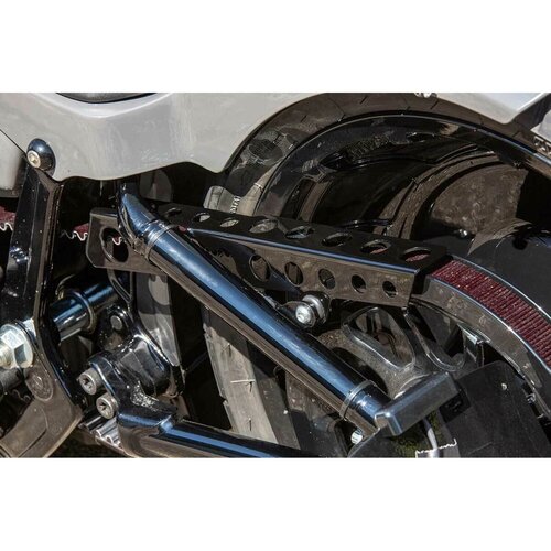 Rick's Motorcycles Protection de Courroie en Acier Inoxydable Trous Ronds Noir Brillant avec Matériel de Montage
