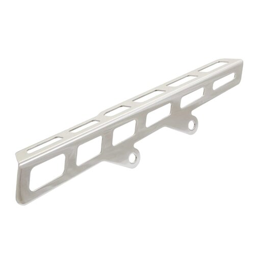 Rick's Motorcycles Belt Guard Square Holes Polished Stainless Steel with Upper Belt Guard and Mounting Hardware
