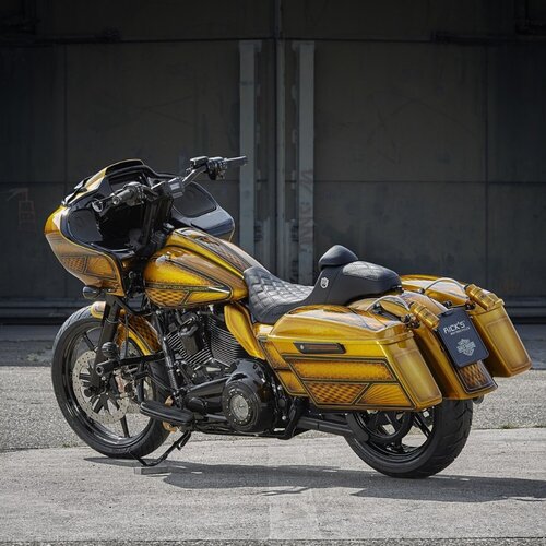 Rick's Motorcycles Clubstyle Pullback ST Kit rehausses guidon 10" Noir - Aluminium usiné CNC 3D, pince de guidon 1-1/4" (32mm)
