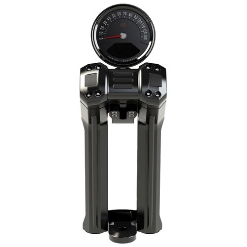 Rick's Motorcycles Clubstyle Riser Kit Pullback 8.5" in Black Anodized CNC-Machined Aluminum with 2" Built-In Pullback and 1-1/4" Handlebar Clamp