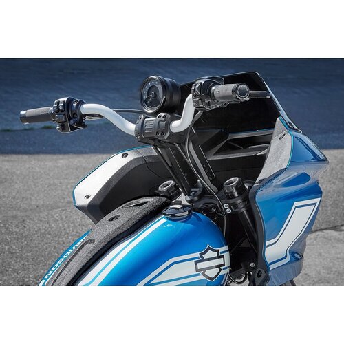 Rick's Motorcycles Clubstyle Riser Kit Pullback 8.5" in Black Anodized CNC-Machined Aluminum with 2" Built-In Pullback and 1-1/4" Handlebar Clamp