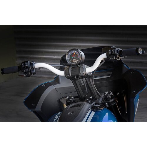 Rick's Motorcycles Clubstyle Riser Kit Pullback 8.5" in Black Anodized CNC-Machined Aluminum with 2" Built-In Pullback and 1-1/4" Handlebar Clamp