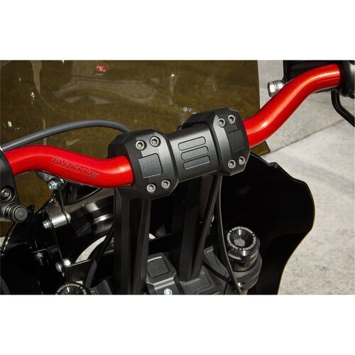Rick's Motorcycles Clubstyle Pullback Riser Kit 8.5" with 2" Built-In Pullback and 1-1/4" Handlebar Clamp, Black Anodized Finish