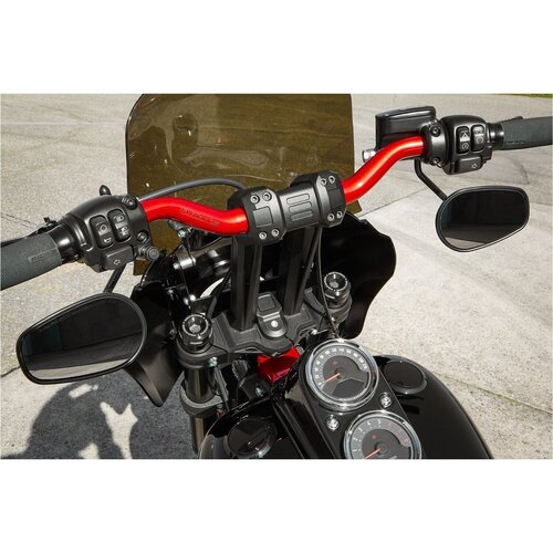 Rick's Motorcycles Clubstyle Pullback Riser Kit 8.5" with 2" Built-In Pullback and 1-1/4" Handlebar Clamp, Black Anodized Finish