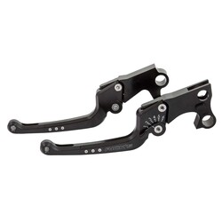 Good Guys 6-Step Adjustable Brake & Clutch Lever Set Black Anodized Billet Aluminum