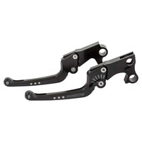 Good Guys Brake & Clutch Lever Set Black Anodized 6-Step Adjustable CNC Billet Aluminum