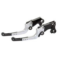 Good Guys 6-Step Adjustable Brake & Clutch Lever Set Black/Silver Anodized