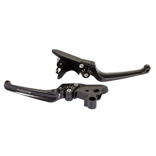 Rick's Motorcycles Klassisches Brems- & Kupplungshebel-Set Schwarz - 6-Stufen verstellbar, CNC-gefräst