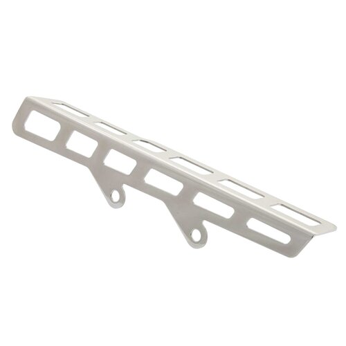Rick's Motorcycles Belt Guard Square Holes Polished Stainless Steel with Upper Belt Guard and Mounting Hardware