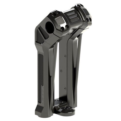 Rick's Motorcycles Clubstyle Pullback Riser Kit 8.5" with 2" Built-In Pullback and 1-1/4" Handlebar Clamp, Black Anodized Finish